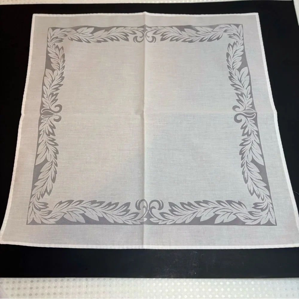 Elegant Vintage White Cloth Napkins Organza Insert Set of 5